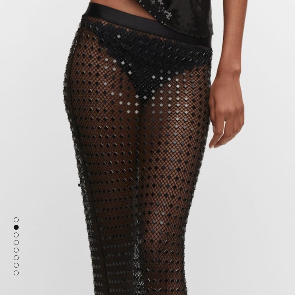 Embellished mesh skirt by Mango